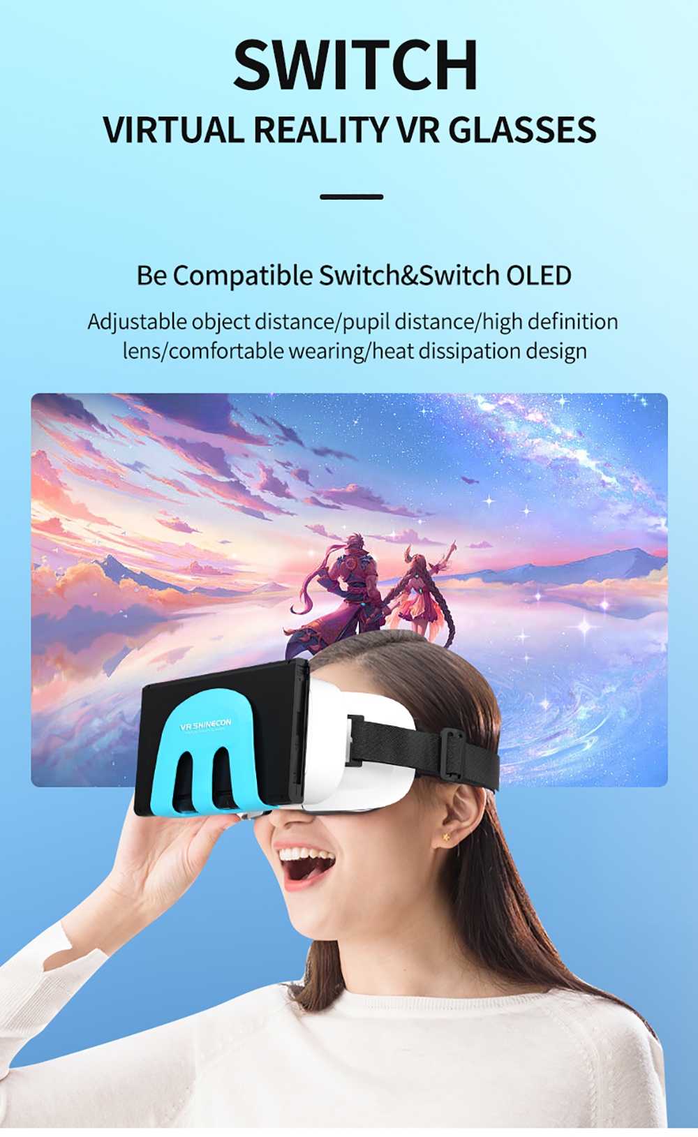 Shinecon Nintendo Switch VR Glasses Switch Accessories VR Glasses HD 3D ...