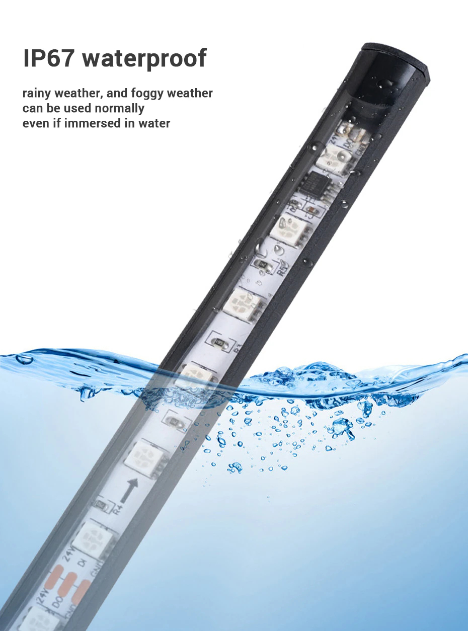 SEAMETAL 24V LED Truck Light Strips Ambient Light DRL Brake Warning ...