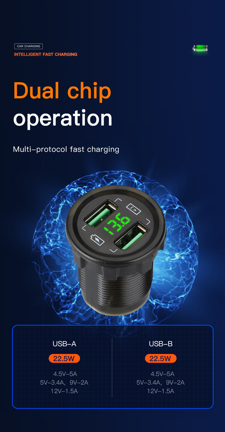 4 In 1 Car Charger Dual USB Charger 4.2A Voltmeter 12V Power Socket ON-OFF Switch For Boat Marine RV Truck Camper Vehicles – Buy The Best Products In The Online Store - Foto 3