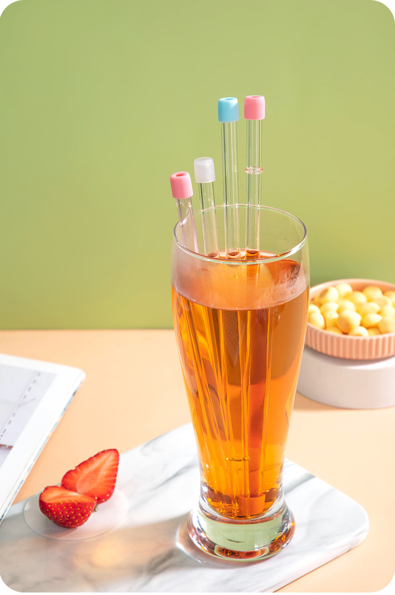 Glass Straw Silicone Nozzle Children Stainless Steel Straw Nozzles ...