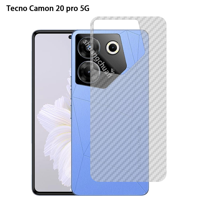 For Tecno Camon 20 Pro 5G Carbon Fiber Back Protective Film Phone Back 