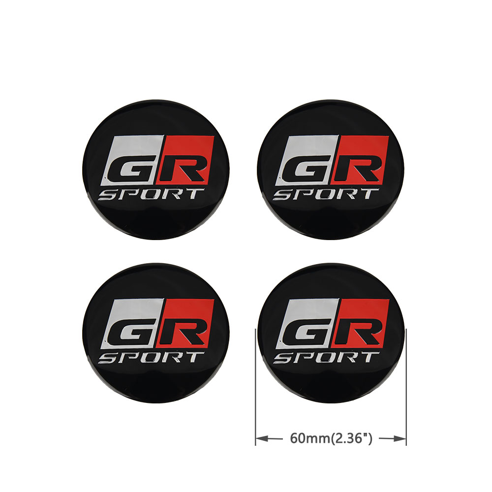 4PCS 45MM/56MM/60MM/65MM Aluminum Wheel Center Sticker GR Logo Emblem ...