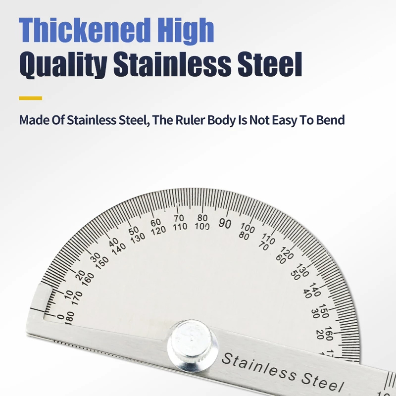KIPRUN 180 Degree Protractor Metal Angle Finder Goniometer Angle Ruler ...
