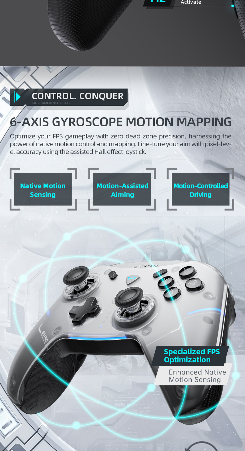 Machenike G5 Pro wireless gamepad controller Hall linear trigger