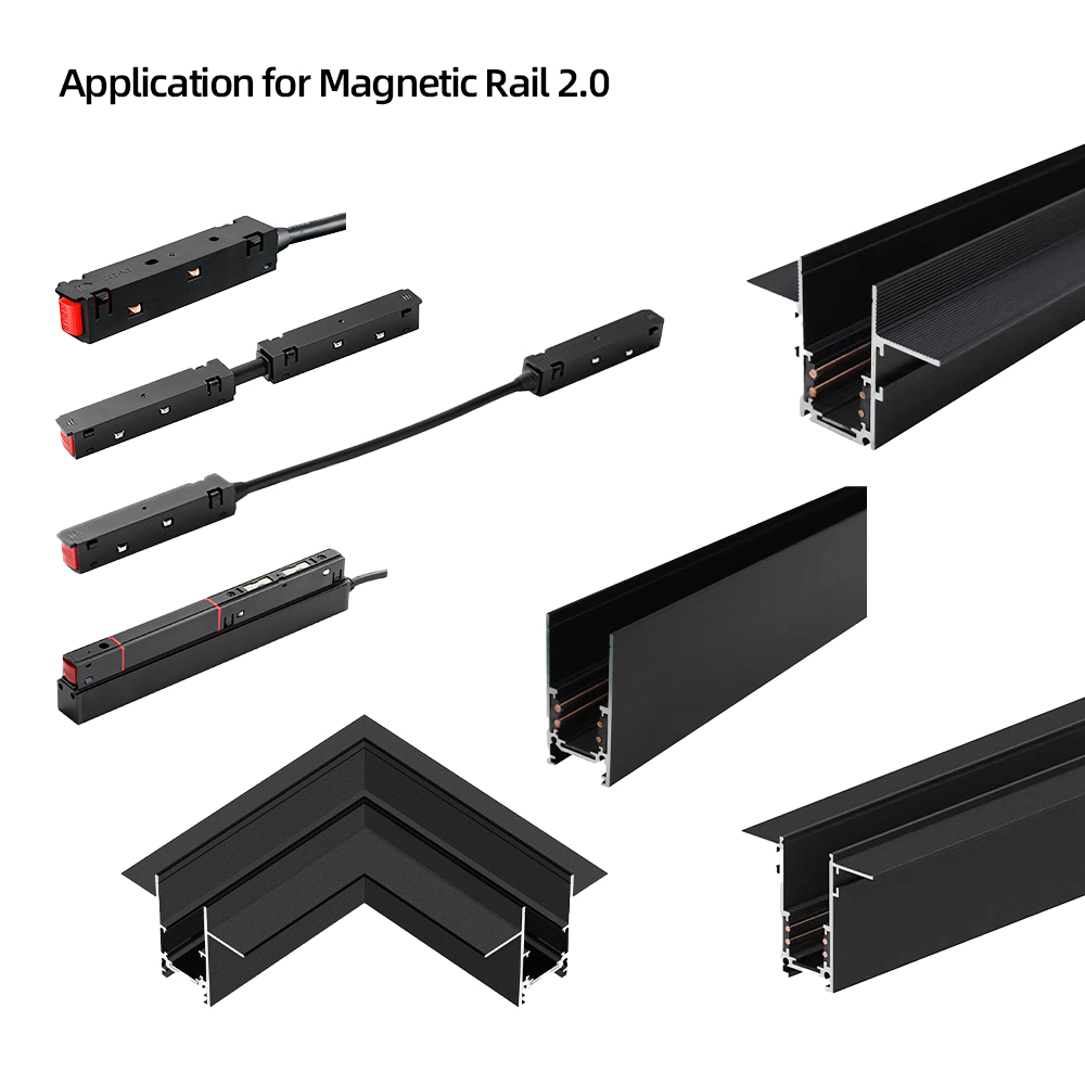 LED Magnetic Track Light System Accessories Rail Connector Power ...