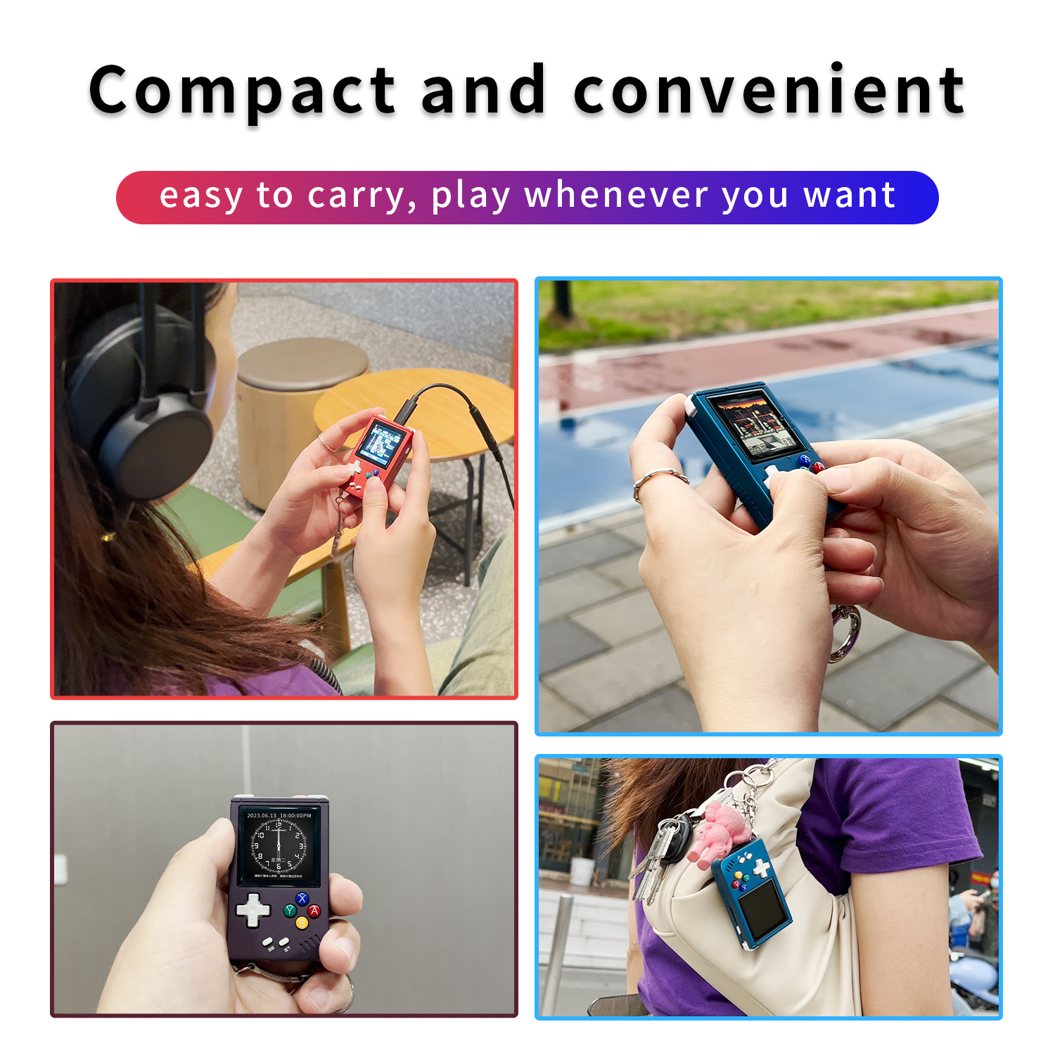 ANBERNIC RG Nano Mini game console emulator 1.54inch 240*240 key chain ...