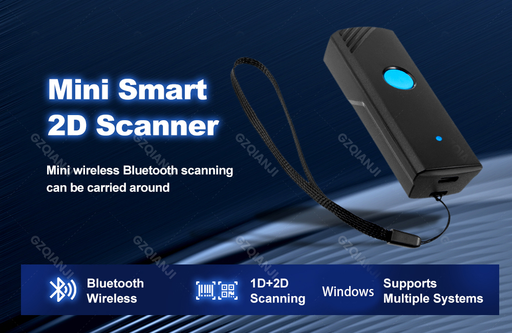 Mini Bluetooth Wireless 1D 2D Portable Barcode Scanner Handheld 3 in 1 ...