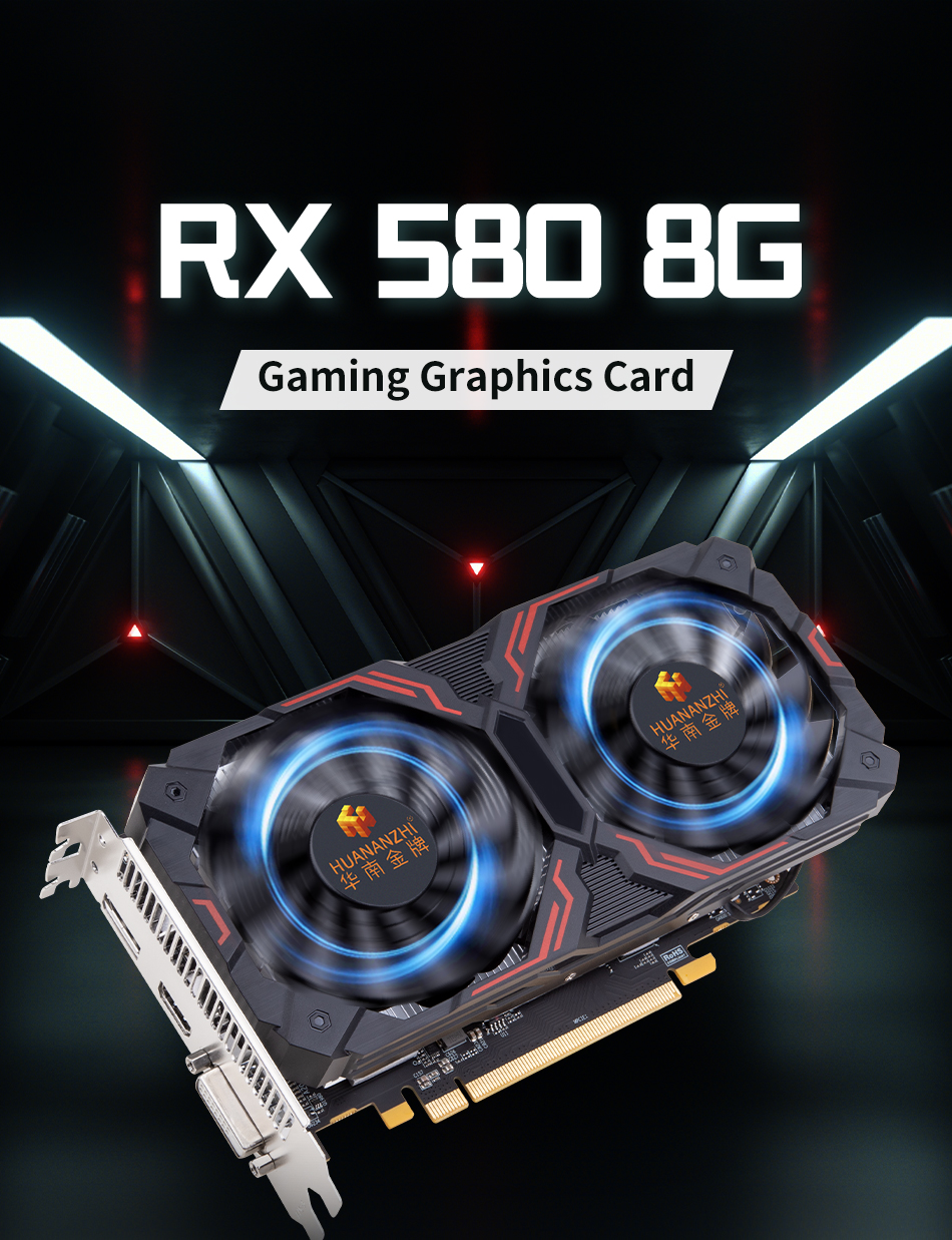 HUANANZHI RX 580 8G 2048SP Brand New Original Graphics Cards GDDR5 ...