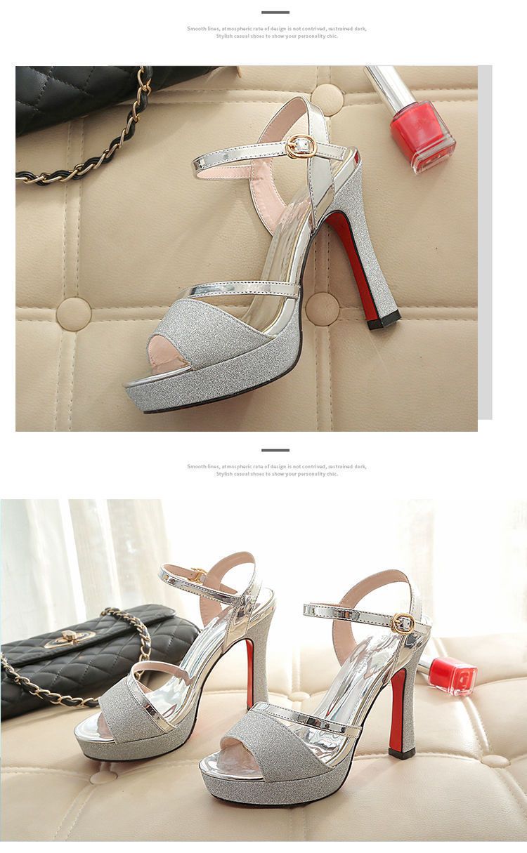 （with box）NANCYLUXE waterproof platform high heels chunky heels dance ...