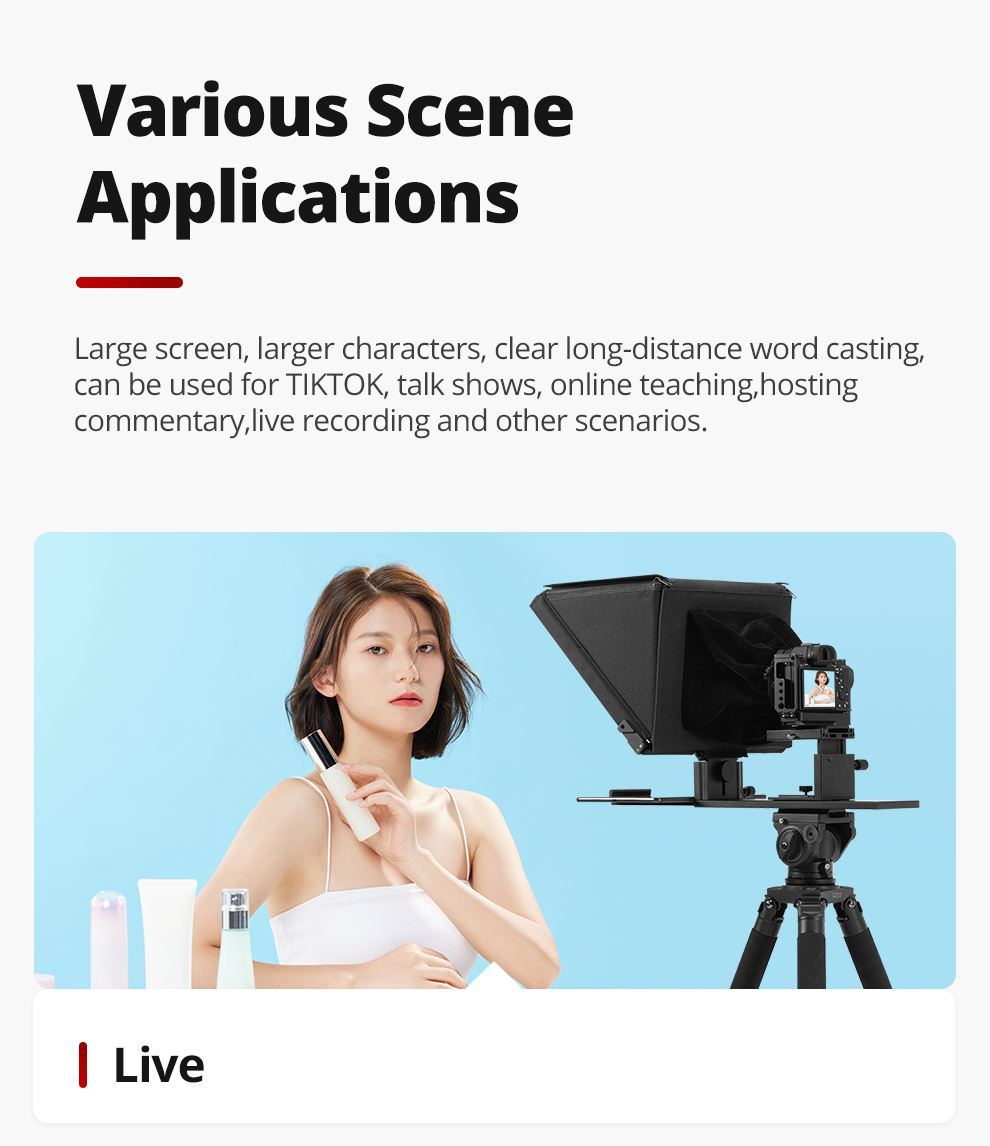 AMBITFUL T16 Big Screen Prompter Professional Interview Foldable ...