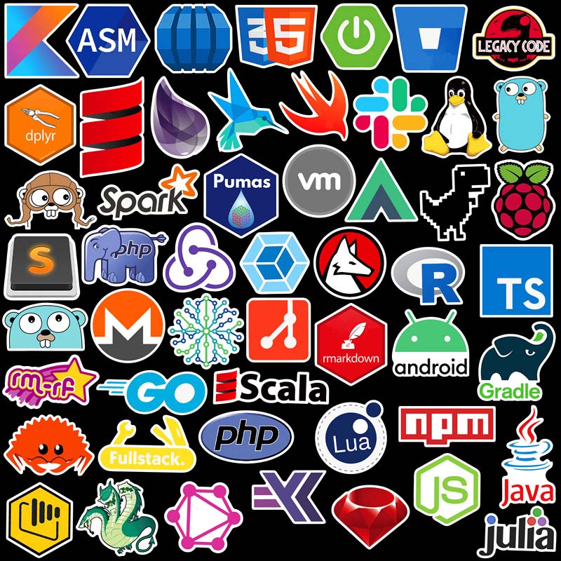 50pcs Laptop Stickers for Program Developer Software Coder Hacker ...