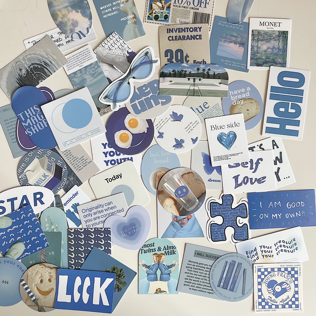 Cdaily|Blue Series/Green Series/Retro Color Series Sticker Pack Cute ...