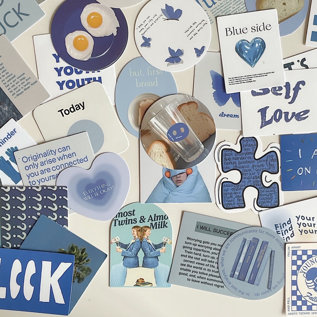 Cdaily|Blue Series/Green Series/Retro Color Series Sticker Pack Cute ...