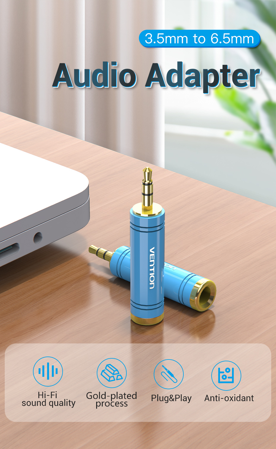 Vention Jack Audio Adapter For Smartphones Tablets Ipod Headphones ...