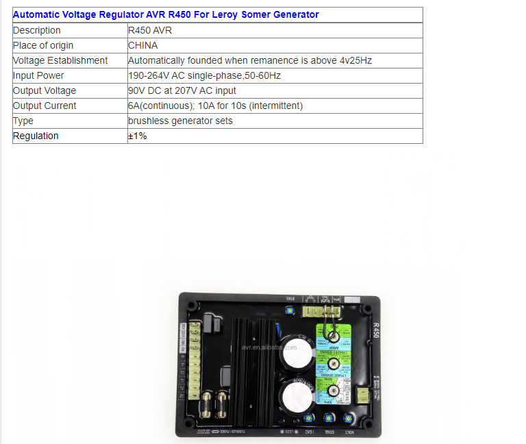 R450 AVR ±0.5% - 120-415V Input, for 50-500KVA Genset - Save 10% Diesel ...
