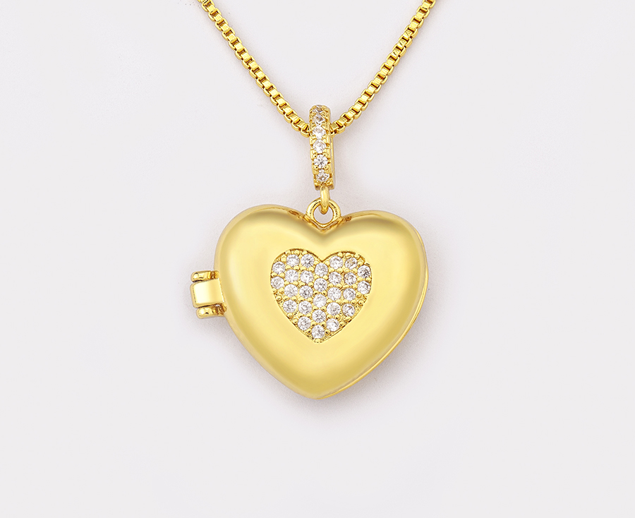 Fashion Gold Plated Heart Shape Virgin Mary Openable Necklace for Women ...