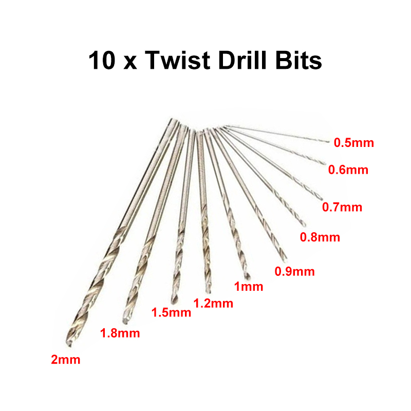KIPRUN 11pcs Mini Micro Aluminum Hand Drill With Keyless Chuck HSS ...