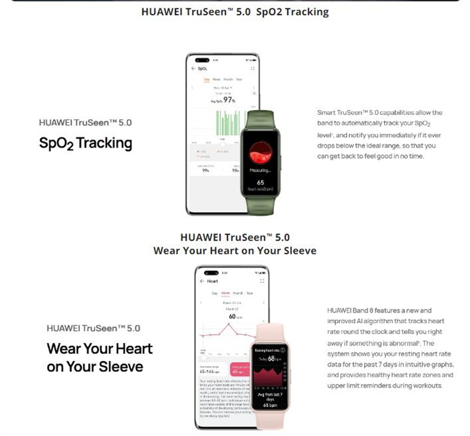 2023 New HUAWEI Band 8 Smart Band All-day Blood Oxygen 1.47'' AMOLED ...