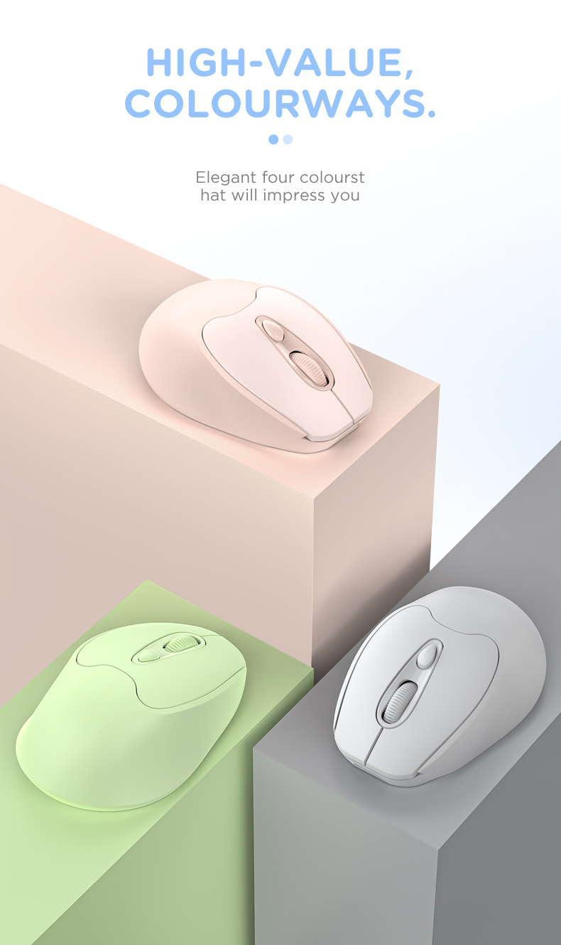 Wireless Mouse Bluetooth 5.2 Mouse Rechargable Silent Mice for PC ...