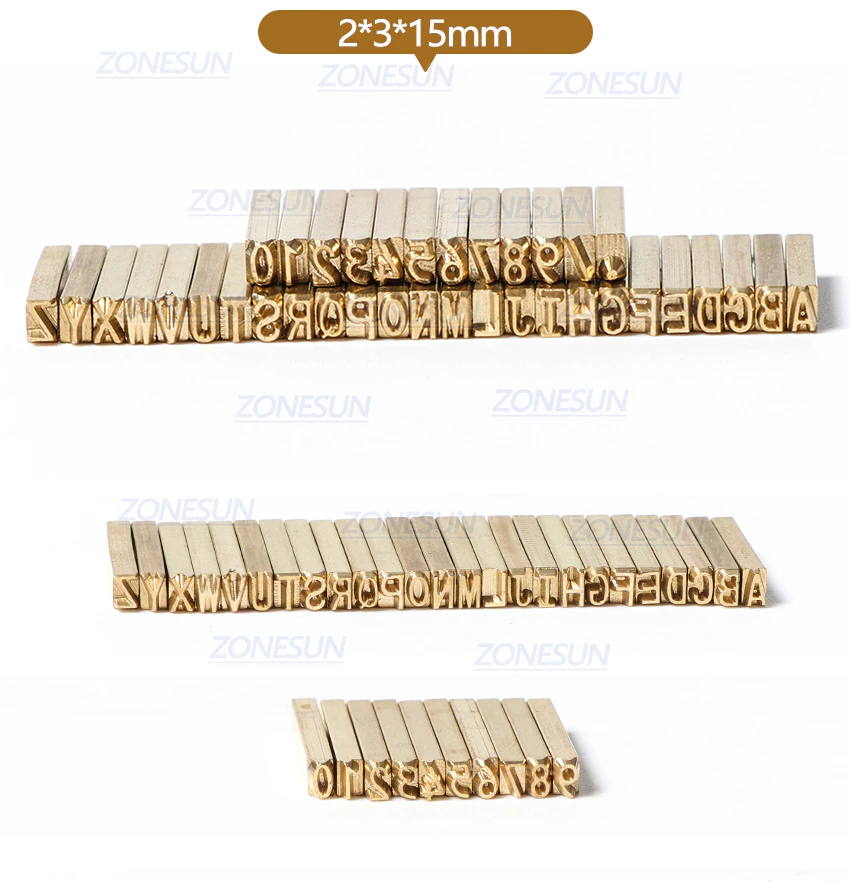 ZONESUN 3mm 4mm Character Set of Coding Machine Letter Number Symbol ...