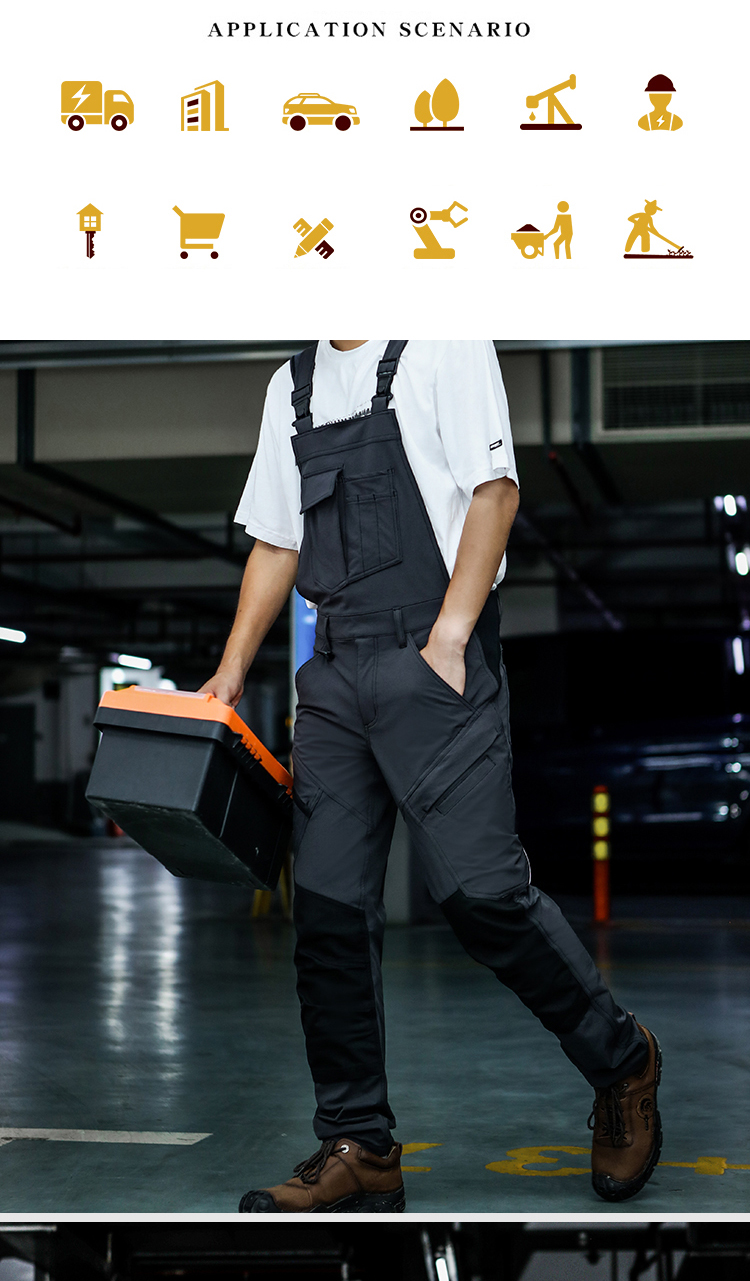 High Stretch Oxford Overalls Men Workwear for Welding Multi Pockets ...