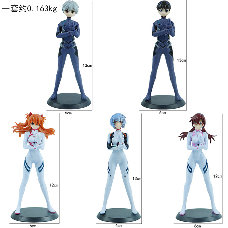5Pcs/Set Anime NEON GENESIS EVANGELION Figure EVA Robot Driver Asuka ...
