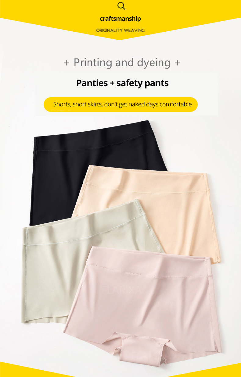 Flarixa Seamless Safety Pants for Women Ice Silk Safety Shorts