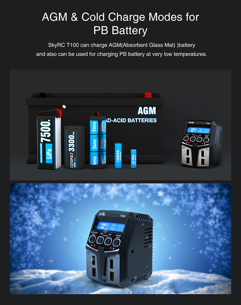 Chargeur SKYRC T100 5A Pour Batterie LiPo LiHV LiIon LiFePO NiMH - Modélisme RC Avec Arrêt Minuterie