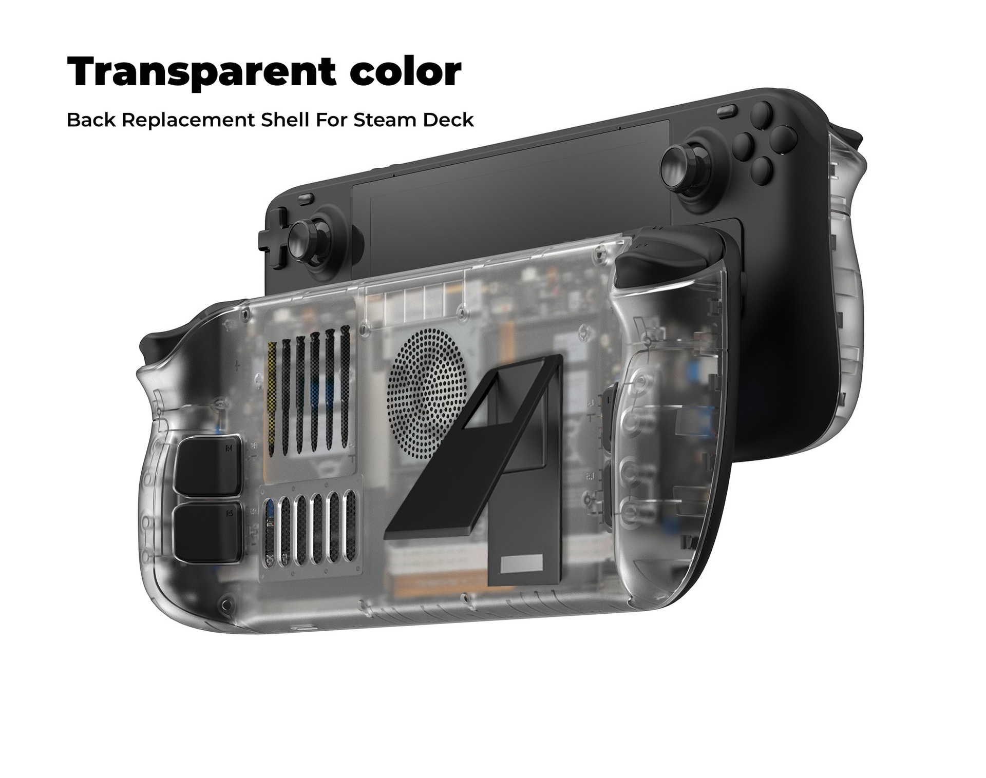 Steam Deck Replacement Shell Case Set, Transparent Back Plate for Steam ...