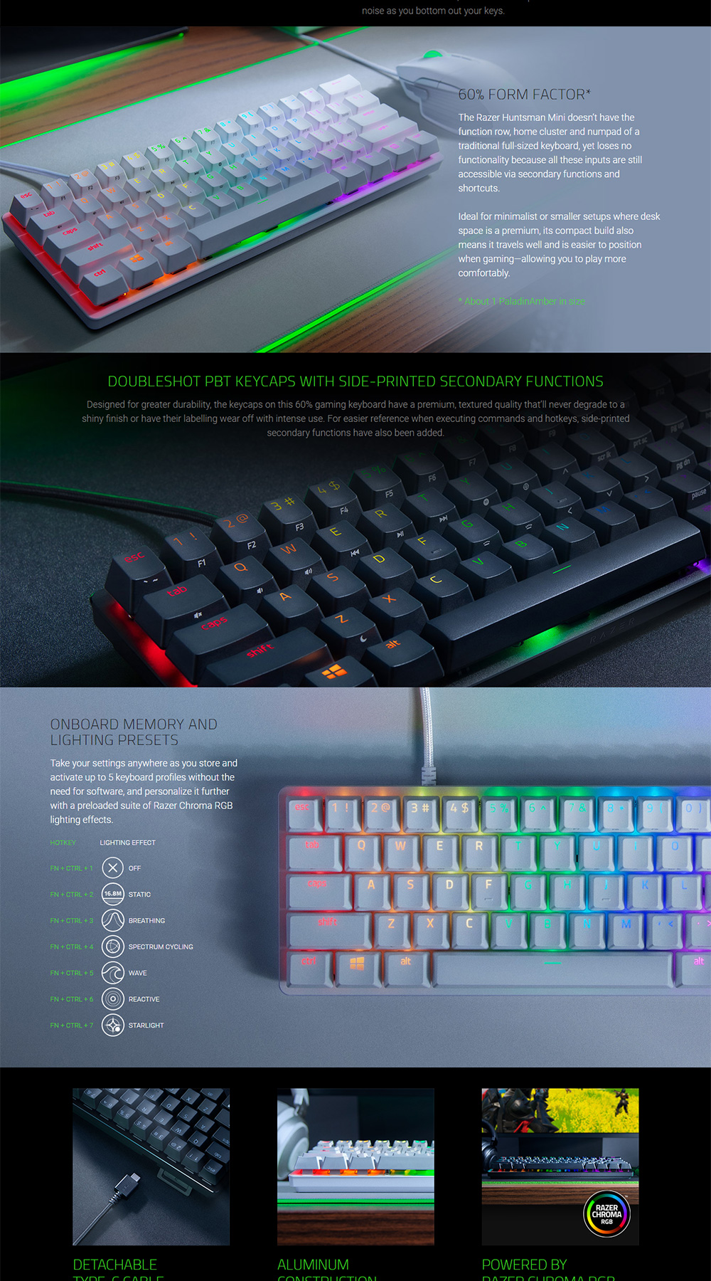 Razer Huntsman Mini 60% Optical Gaming Keyboard Linear (Red Switch ...