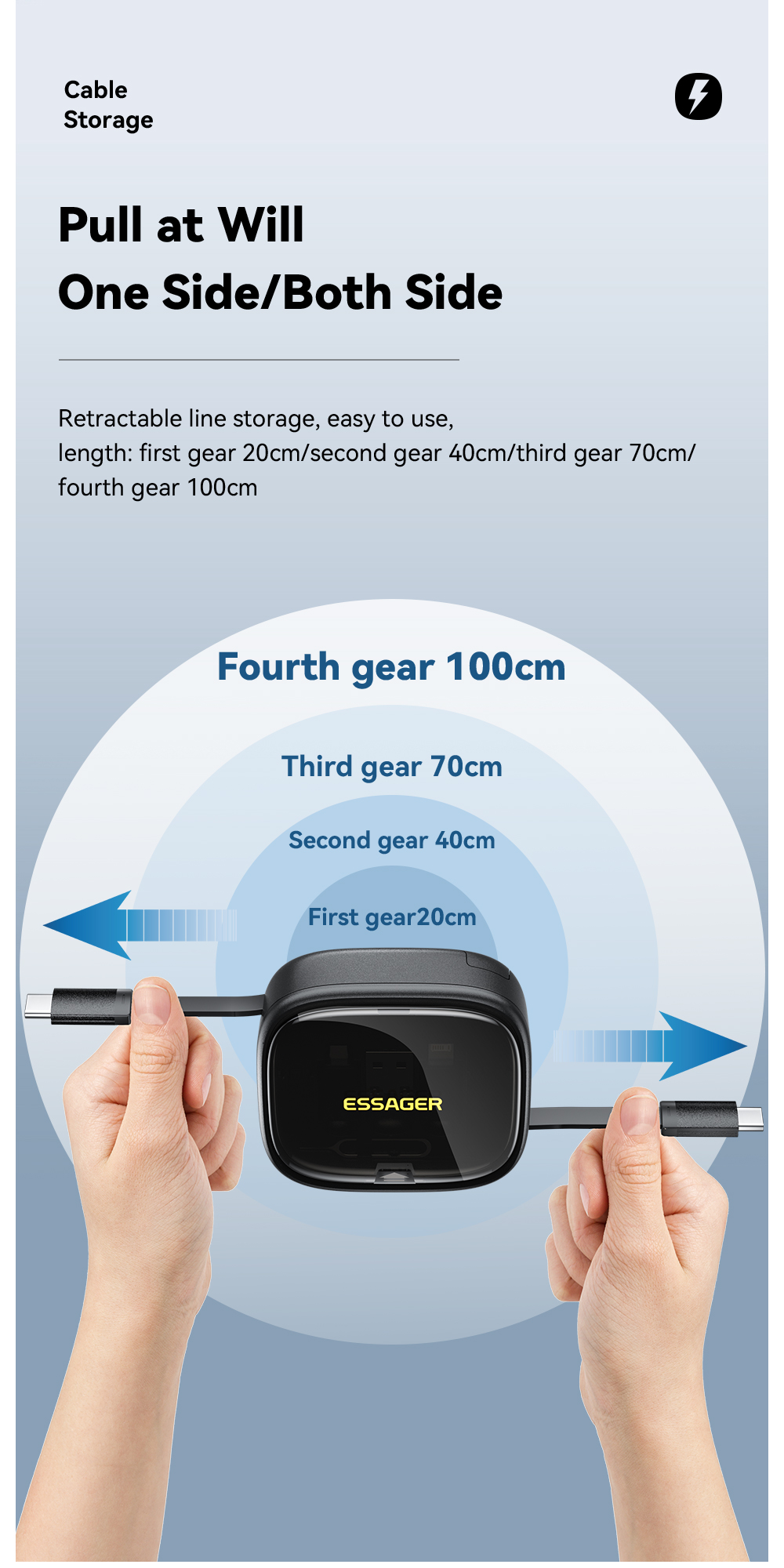 Essager 60w 6 In 1 Otg Multifunctional Retractable Cord Storage Box ES ...