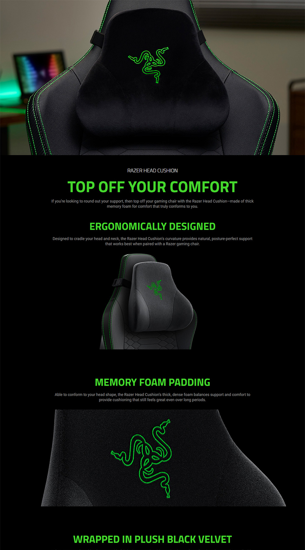 Head cushion best sale for gaming chair