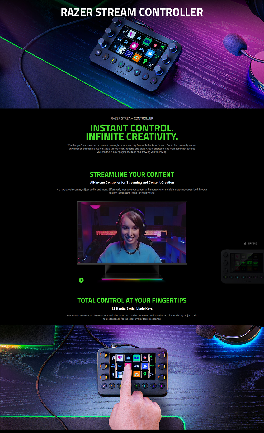 Razer Stream Controller - Fully Customizable RGB Interface for ...
