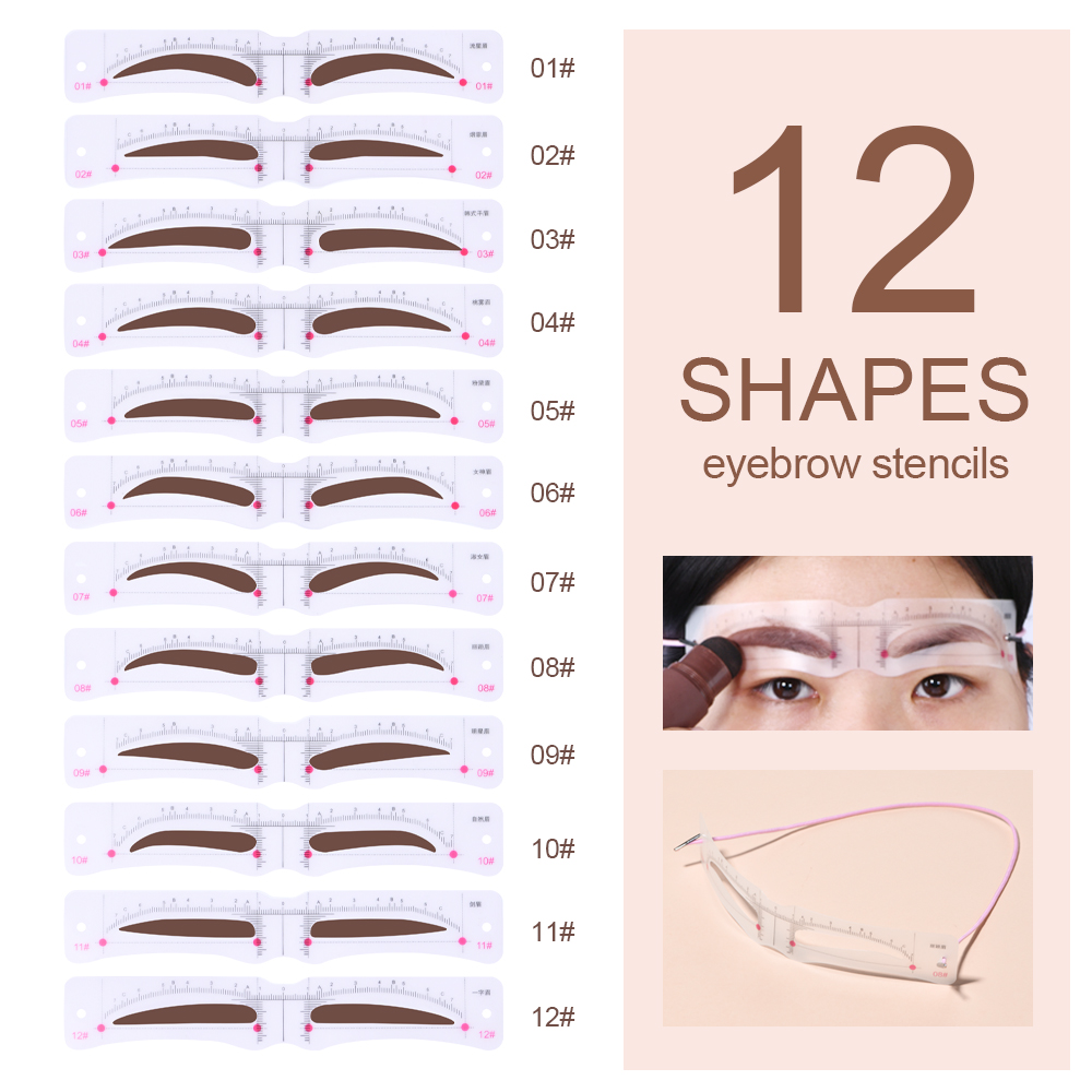 IBCCCNDC New Eyebrow Stamp Stencil Kit One Step Shaping - Brow Powder ...