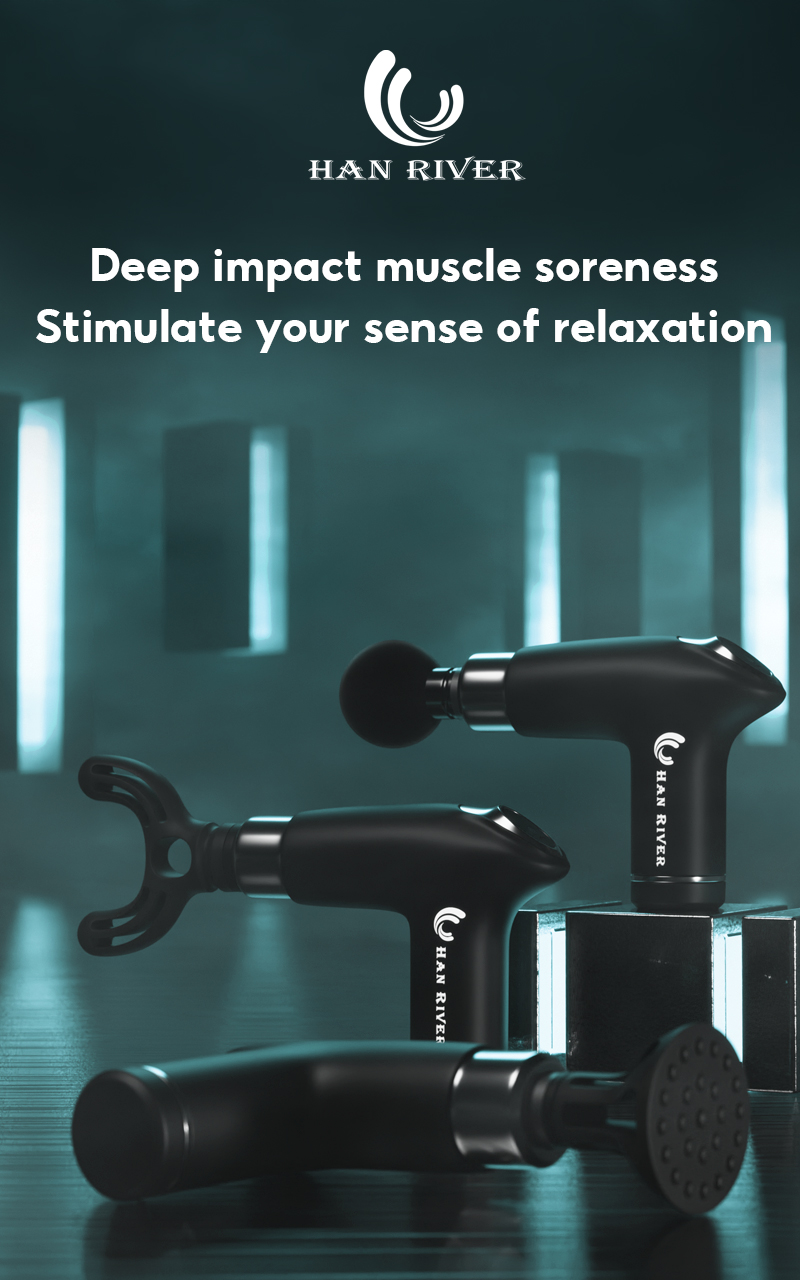 HAN RIVER Massage Gun 12 Adjustable Speed & 4 Heads Massager LED/KEY ...