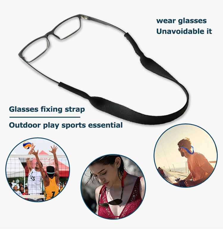 Glasses Strap Holder Eyeglasses Strap Lanyards, No Tail Sunglasses Strap  for Men Women, Anti-Slip Eye Glasses Holders Around Neck Head，Sports Fixed 