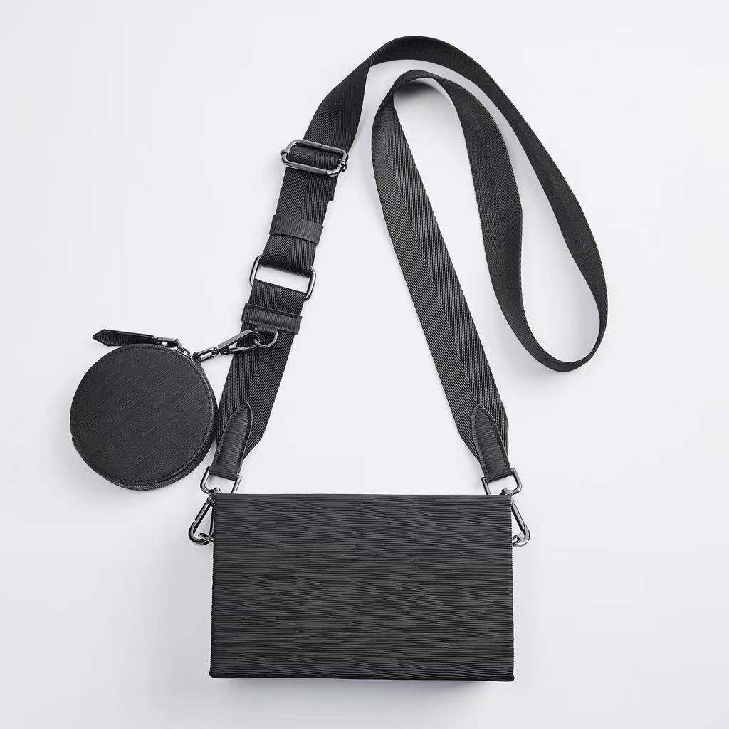 Z Home New Style Men s Bag Black Casual Two Piece Hard Box Type Bag Mini Bag Fashion Waist Bag Messenger Bag Shopee Philippines