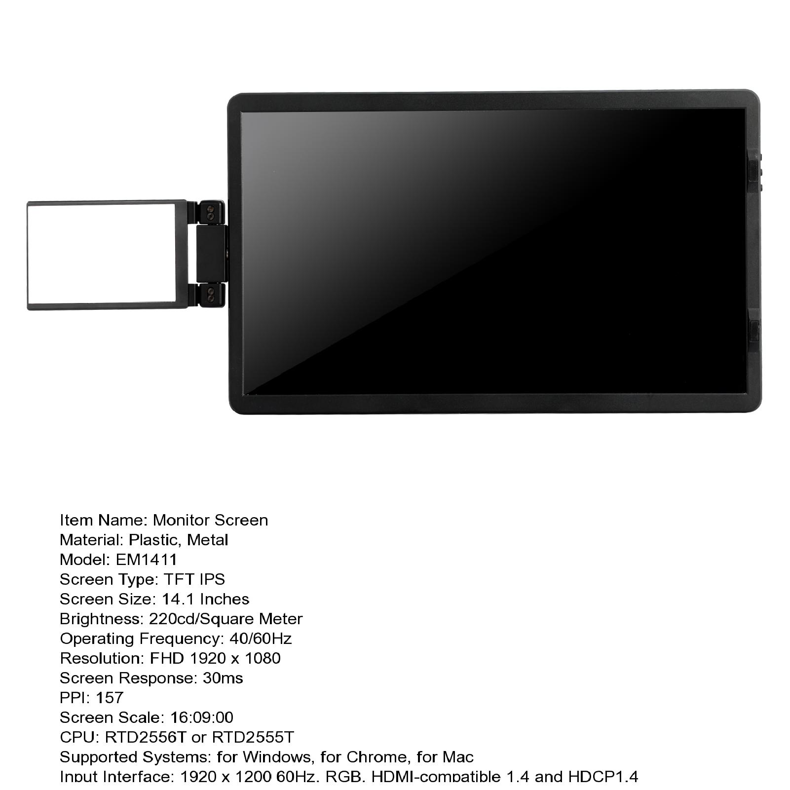 [RA] 1 Set 14.1-inch Laptop Expansion Screen Support Type-C 3.1 High ...