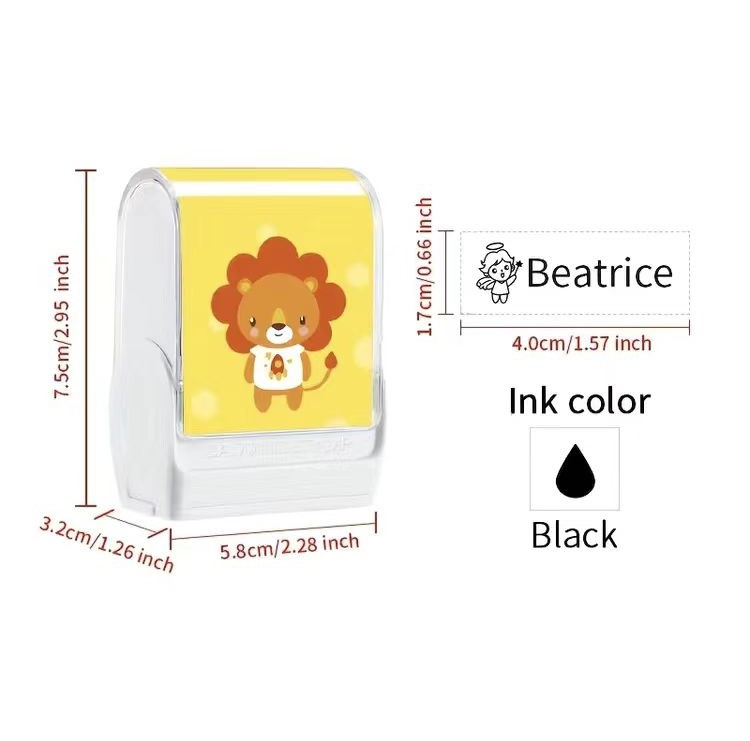 1 PC Yellow Custom Name Stamp Waterproof Non-fading Seal Custom ...