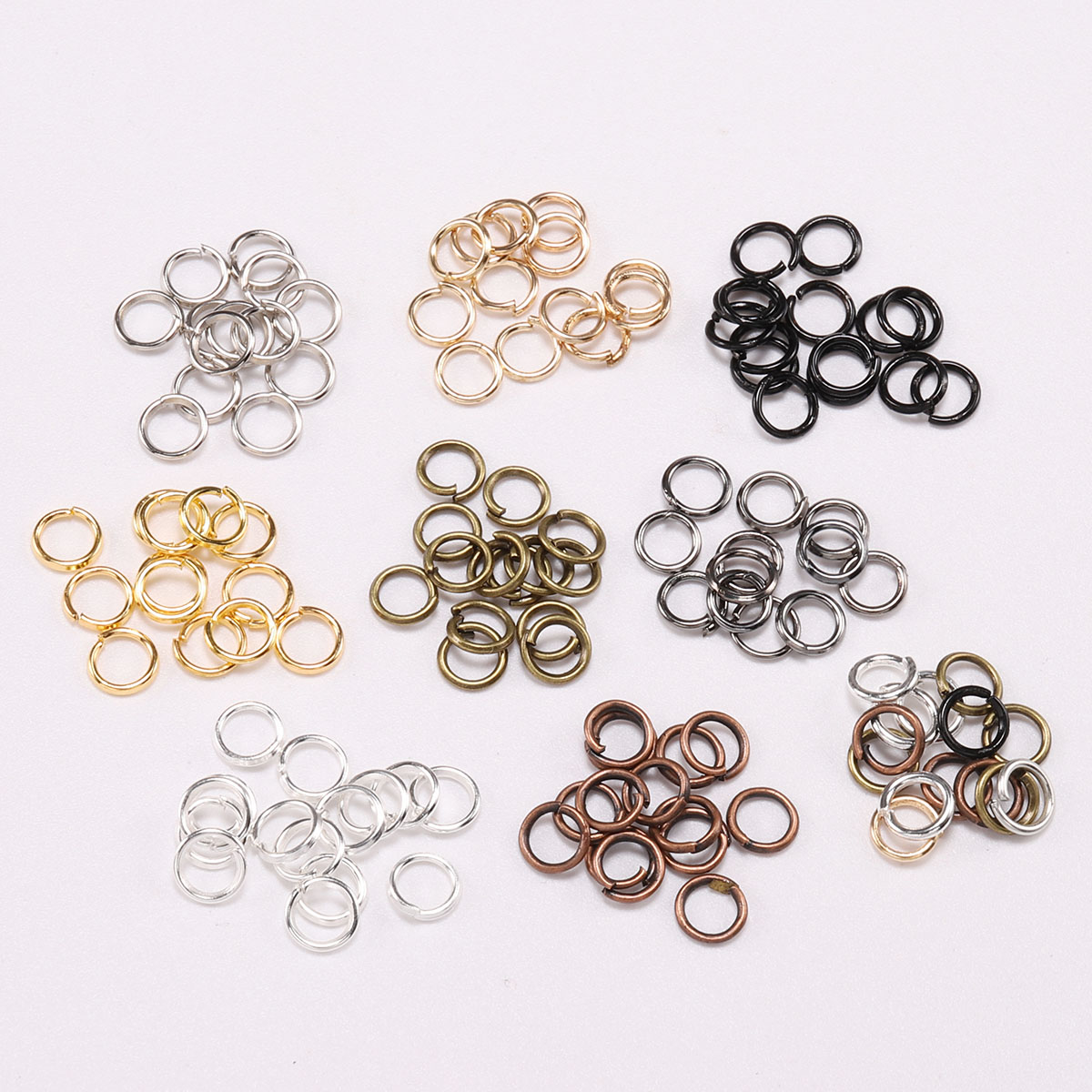 St.Kunkka 200 Pcs/Lot 4-20mm Silver Gold Open Jump Rings Double Loops ...