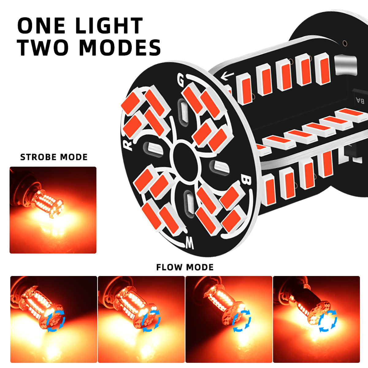 1pcs 1157 P21/5W BAY15D LED Brake Daytime Running Lights Canbus 64LED ...