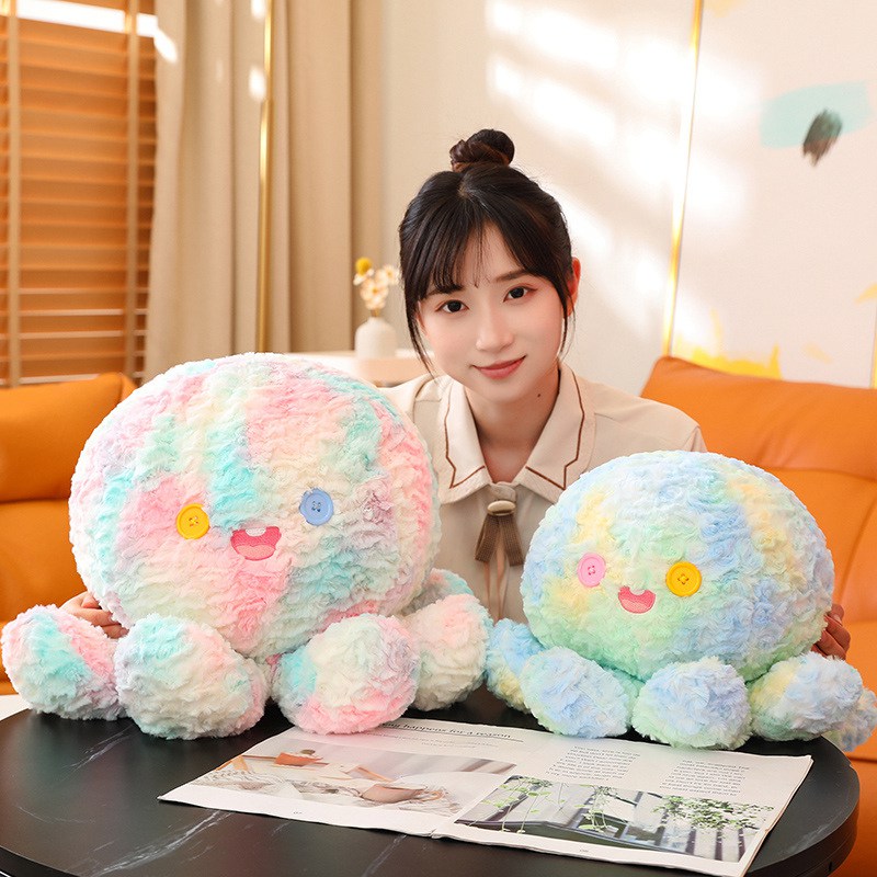 Tiktok 25cm-47cm Kawaii Reversible Octopus Rabbit Doll Plush Toy Flip ...