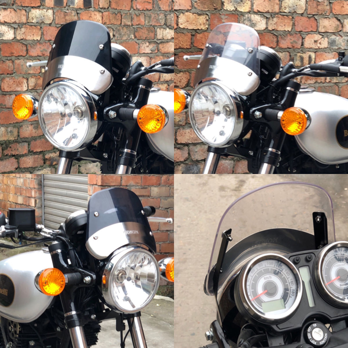 Motorcycle Windshield 5-7 inch Retro Racer Headlight Windshield ...