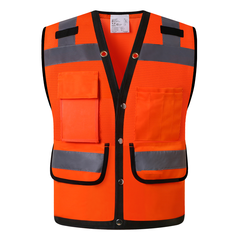 Hi Vis Safety Vest Orange Reflective Work Vest for Warehouse ...