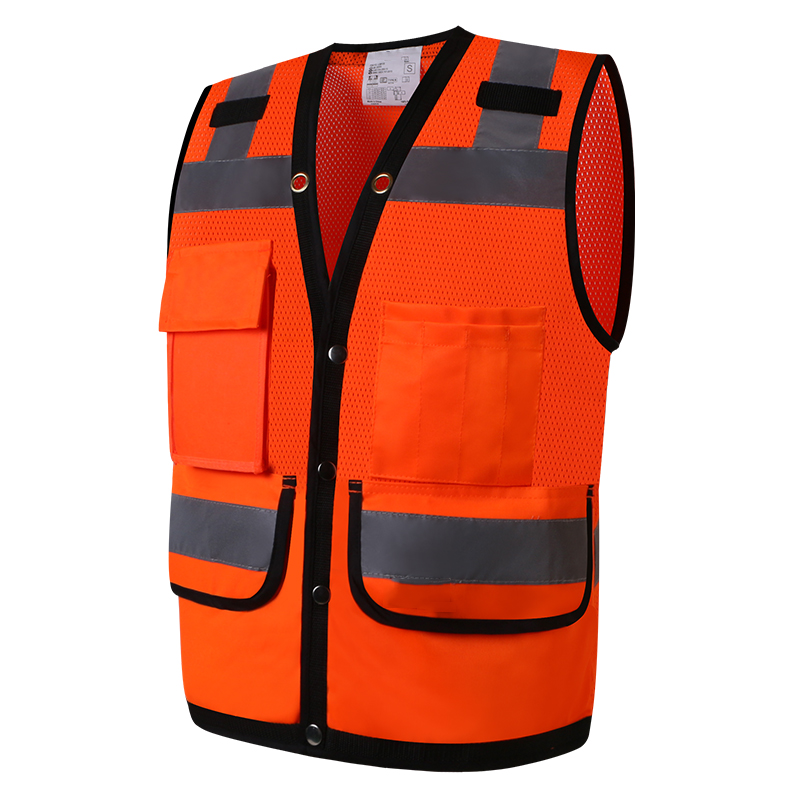 Hi Vis Safety Vest Orange Reflective Work Vest for Warehouse ...