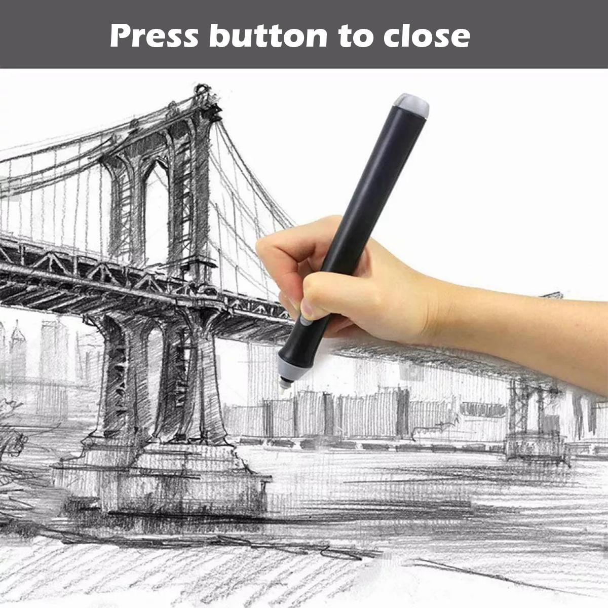 Electric Eraser Pen Automatic Battery for Sketch Drawing Highlight With ...