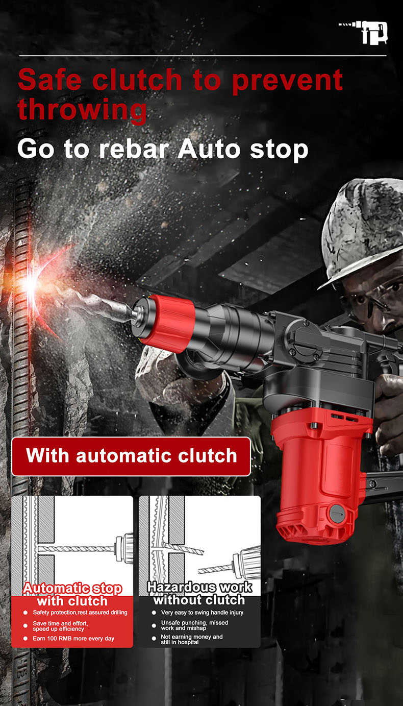Demolition Hammer / Chipping Gun 2200W Rotary Hammer Drill High Power ...