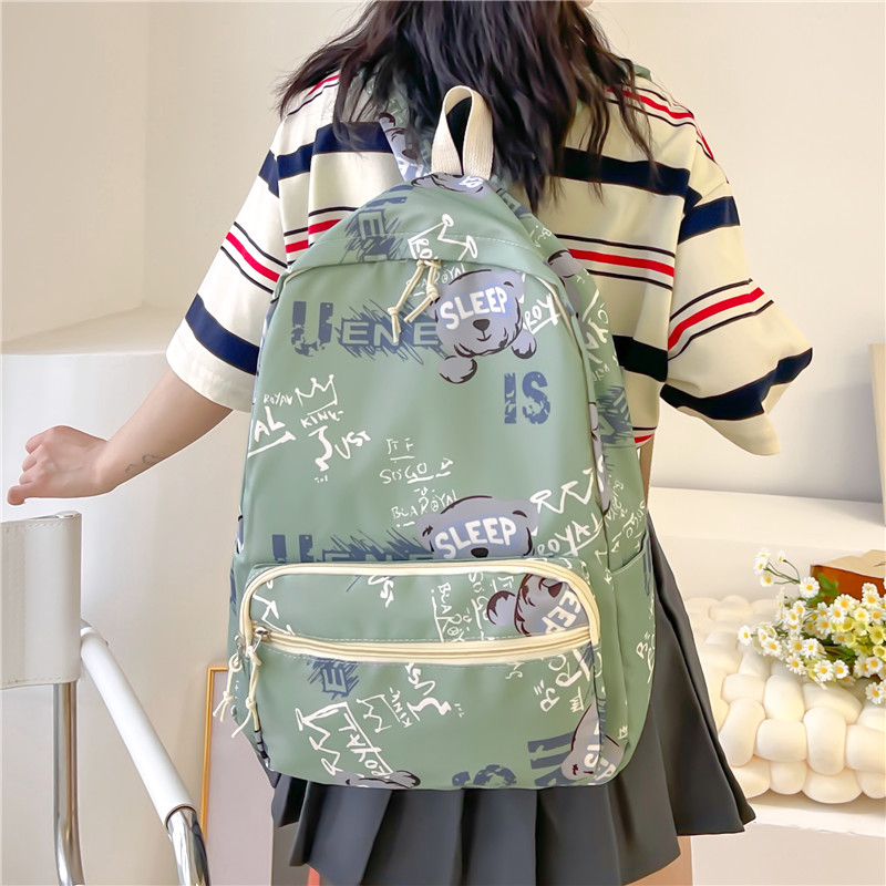 JNK #X3505 Fashion Backpack Letter Graphic Design Student Backpack ...