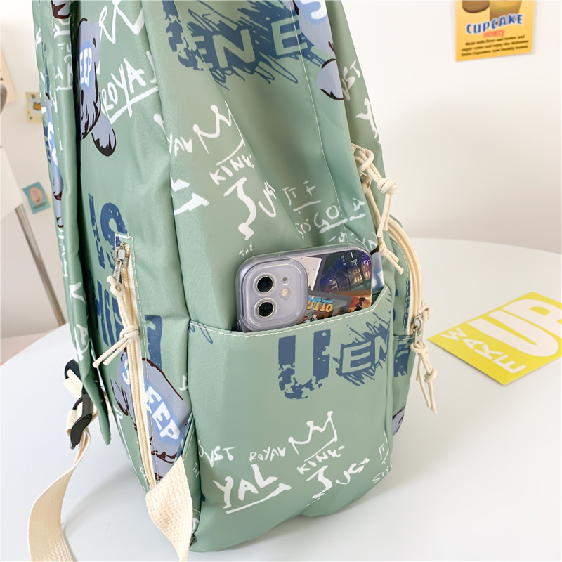 JNK #X3505 Fashion Backpack Letter Graphic Design Student Backpack ...