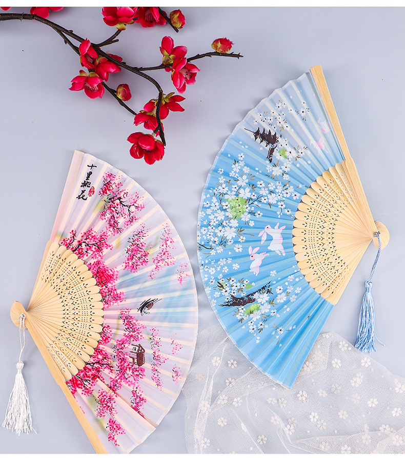 Vintage Style fan Silk Folding Fan Chinese style gift present Retro ...